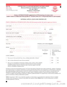 Official Connecticut Ed 170 Template in PDF