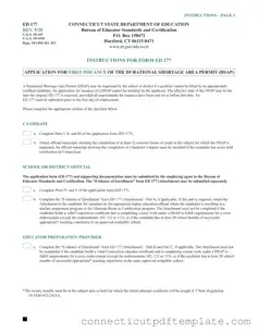 Official Connecticut Ed 177 Template in PDF