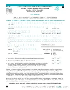 Official Connecticut Ed 185 Template in PDF