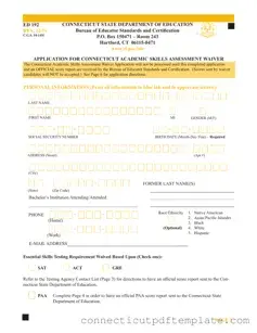 Official Connecticut Ed 192 Template in PDF