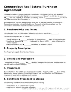 Valid Real Estate Purchase Agreement Template for the State of Connecticut