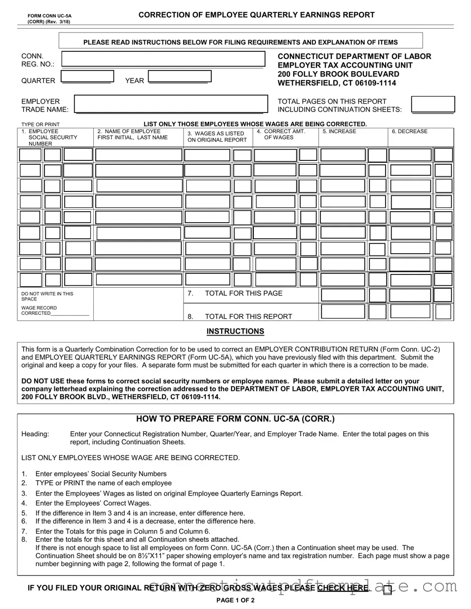 Official Uc 2 Connecticut Template in PDF